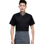 Peakoka vormiriietus l&uuml;hikeste varrukatega unisex aluskrae, pehme plekikindel lahtiselt k&uuml;psetatud k&ouml;&ouml;k pagari&auml;ri kiire L valge