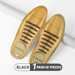 12 tk Silikoonist kingapaelad Meeste lipsuta kingapaelad elastsed paelad tossud lastele t&auml;iskasvanutele m&otilde;eldud &uuml;mmargused nahast kingapaelad kingade kummipaelad - must