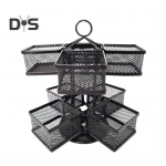 Teepaki korrashoidja Kahetasandiline metallist teekotihoidja 8 kambriga p&ouml;&ouml;rleva teekotikesega k&ouml;&ouml;gileti jaoks kuni 96 teepakikest Hoiutee tee must