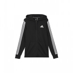 Adidas Kolme triibuga dressipluus Treeningkudumiga kapuutsiga jakk Meeste &uuml;ler&otilde;ivad Must DT9896 XXL