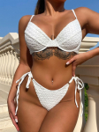 Lace Biquini 2024 valged ujumisriided Daami juhtmega Push Up ujumistrikoo suvine stiil bikiinid naiste bikiinid ujumiskost&uuml;&uuml;m trajes de bano S valge