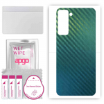 apgo Protective Skin Sticker for the back compatible with Tecno Pop 5 Pro, Wrap Film, Foil, Vinyl - Pattern Carbon Chameleon CAKA1