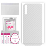 apgo Protective Skin Sticker for the back compatible with Huawei Y8p, Wrap Film, Foil, Vinyl - Pattern Transparent Carbon