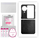 apgo Protective Skin Sticker for the back compatible with Oppo Find N3 Flip, Wrap Film, Foil, Vinyl - Pattern Black Leather