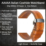 Luksuslik k&auml;sitsi valmistatud kellarihm Ehtsast lehmanahast kellarihm koos liblikpandlaga k&auml;ev&otilde;ruga Hamiltoni SEIKO Citizeni kellarihmadele 19mm