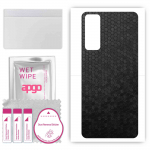 apgo Protective Skin Sticker for the back compatible with Huawei Enjoy 20 SE, Wrap Film, Foil, Vinyl - Pattern Black Honeycomb