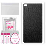 apgo Protective Skin Sticker for the back compatible with Huawei P8, Wrap Film, Foil, Vinyl - Pattern Black Honeycomb
