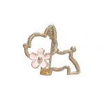 Loominguline armas &otilde;&otilde;nsa koerakujuline pross lillekaunistus S&auml;rav kivist inkrusteeritud n&ouml;&ouml;pn&otilde;elaga &uuml;likond rev&auml;&auml;riga kleit, m&auml;rk mantel Aksessuaarid kuldne