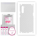 apgo Protective Skin Sticker for the back+sides compatible with OnePlus Nord, Full Wrap Film, Foil, Vinyl - Pattern Transparent Carbon