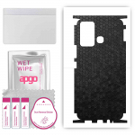 apgo Protective Skin Sticker for the back+sides compatible with Infinix Hot 12 Play, Full Wrap Film, Foil, Vinyl - Pattern Black Honeycomb