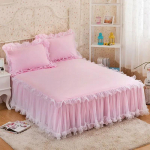 3 roosat pitsist voodiseelikut volang&auml;&auml;rega v&otilde;rkkattega kaitsev voodikate paksenenud libisemisvastane ja tolmukindel voodilina ja padjap&uuml;&uuml;rid 120x200cm 3pcs