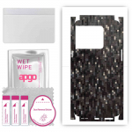 apgo Protective Skin Sticker for the back+sides compatible with OnePlus 10T, Full Wrap Film, Foil, Vinyl - Pattern Carbon Black Pixel