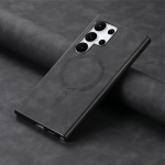 For Magsafe Magnetic Shell Samsung S24 Ultra Plus S23 Fe A55 A54 A35 A34 A25 A15 5g A24 4G Nahk p&otilde;rutuskindel Tpu Hybird PC &uuml;hev&auml;rviline korpuse kate Samsung S24 must