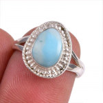 Natural Republic Larimar v&auml;&auml;riskivi 925 sterlingh&otilde;be ehted s&otilde;rmus suurus 5.5 z8e11