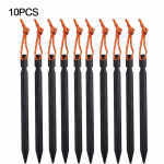 18 cm telgivaiad Alumiiniumist telgi maapinnanaelad koos helkurn&ouml;&ouml;riga v&auml;litelgi matkavarustuse telgi tarvikud 10PCS Black