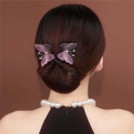 Elegantne laisk juuste lokirull Crystal Hair Bun Maker French Bend Soeng Bun Juuste Aksessuaarid beež