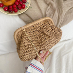 &Otilde;lest pelmeenikujuline k&auml;ekott, kootud &otilde;lest kandekott, &otilde;lest klatsikott naistele, suvine rannakott, vitspunutud klatsikott, &otilde;lest rahakotid naistele One Size