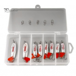 8 tk 7/10/14/18G Kalap&uuml;&uuml;gi Lusikavobler Terava Konksuga Haugile, Ahvenale, Latikale, Kivilestale Metallist P&ouml;&ouml;rlev Litrik, Jigging Swimbait Soolase Vee Magevee Kalap&uuml;&uuml;k Sets