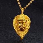 Kullav&auml;rvi uus Buddha aarde v&otilde;lu naistele lehtedest nikerdatud nikerdatud nikerdus- ja transiitkaelakeega naistele 40CM kuld