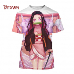 Suvine Kamado Nezuko 3D Personality Anime T-s&auml;rk Mood Meeste ja Naiste Demon Slaye L&uuml;hikeste varrukatega Hip-hop Harajuku T-s&auml;rk S