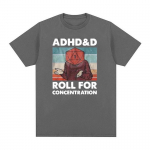 Adhd&d Roll for Concentration Meem Graafilised T-s&auml;rgid Meeste vabaaja 100% puuvillane Suurem&otilde;&otilde;tmeline T-s&auml;rk Mood Retro Topid Riietus T-s&auml;rk S must