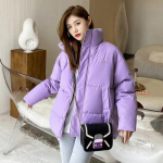 Talvine L&uuml;hike Naiste Puhverjakk Korea Mood L&otilde;tv Paks Puuvillane Seisukrae Jakk XL must