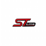 3D metallist ST LINE esiv&otilde;re kleebis Autopea grilli embleemi m&auml;rgi kroomitud kleebis FIESTA FOCUS MONDEO Auto Car Styling jaoks Black Red（Sticker）