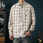 Ruuduline s&auml;rk Meeste avara rev&auml;&auml;riga top Design Sense vabaajas&auml;rk pikkade varrukatega jakk XXXXL