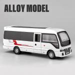 1/32 Toyota Coaster sulamist bussid auto survevalu metallist reisijate bussid automudelid, heli- ja valgussimulatsioonid, laste m&auml;nguasjad kingitus valge