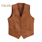 Meeste kost&uuml;&uuml;m V-kaelusega varrukateta &uuml;herealine &otilde;huke vest taskutega, &uuml;hev&auml;rviline pidulik &auml;rivesti mantel M kohv