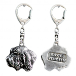 Petit Basset Griffon Vend&eacute;en - Silver-plated key ring with dog, handbag decoration, backpack pendant by Art-Dog brand