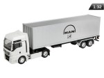 Model 1:32, MAN TGX, ciągnik biały - naczepa srebrna 1