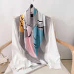 90CM Neli Aastaaega Ruudukujuline Suur Ruudukujuline Sall Luksuslik Dekoratiivne S&auml;rk Professionaalne Peapael Juuksepael P&auml;ikesekaitse Peapael 90*90