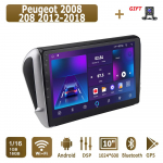 Androidi autoraadio Peugeot 2008 208 2012-2018 jaoks Multimeediam&auml;ngija Pea&uuml;ksus Stereo GPS-navigatsioon BT WIFI 1+16GB 1+16GB
