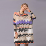 Kevadine ja s&uuml;gisene naiste kootud kleit Retrotr&uuml;kiga sviiter suures suuruses avara kootud kampsun &otilde;huke pullover, keskmise pikkusega topid One Size beige