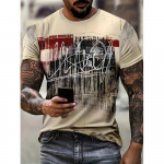 Summer Vintage Abstract Graffiti 3D Prinditud T-s&auml;rk l&uuml;hikeste varrukatega O Crew Collar Outdoor Street Wear Oversized meeste r&otilde;ivad S
