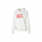 Puma Sports Lifestyle seeria kirjatr&uuml;kiga kapuutsiga pikkade varrukatega dressipluus Naiste dressipluus Valge 625306-65 S