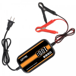 Mitmekordne kaitse auto/haagissuvila/ATV/paadi 12V 2A intelligentne auto mootorratta akulaadija pliiakudele AGM geelakudele LCD-ekraaniga automaatne US Black Orange