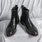 Moodsad Uued Mustad Moodsad Neetidega Meeste Chelsea Saapad &Auml;ri Slip-On Meeste Oxford Kingad Luksuslik Disainer Nahast Formaalne Tantsukingad Mehed 38