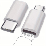 1 tk komplekt, Lightning Female-USB C isase adapter, sobib laadimiseks ja andmeedastuseks valge