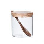 Maitseainekarp Puidust kaas Toiduvalmistamist&ouml;&ouml;riistad Klaassuhkur Piimapulber V&uuml;rtsid S&auml;ilituskarp koduks 1 valge