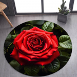 1 tk Punase roosi disainiga &uuml;mmargune vaip siseruumidesse, libisemiskindel, pestav kiudvaip, pehme ja mugav matt magamistuppa, elutuppa 60X60cm