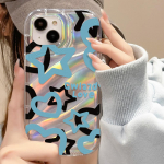 Mobile Phone Cases for iPhone 11 13 XR 15 Pro Max 12 14 Pro Max Case iPhone 16 7 Plus 8 Plus XS Max 6 15 Plus Laser Wave Pattern Anti-drop Waterproof iPhone 6&6S puhas