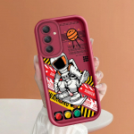 Pehme silikoonist ruudukujulise redeliga printimismustriga telefoni korpus T&auml;iskaanega kaamera p&otilde;rutuskindel kaitse kummist &uuml;mbris Samsungile Samsung M20 tumepunast v&auml;rvi