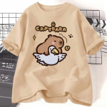Naljakas kapibara 3D prindiga naiste T-s&auml;rk Suvine armas loomade l&uuml;hikeste varrukatega graafilised T-s&auml;rgid T&auml;navar&otilde;ivad Naiste riided S