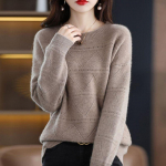 Naiste kampsun Naiste s&uuml;gis- ja talve Korea versioon Mitmek&uuml;lgne mood Kvaliteetne &Uuml;hev&auml;rviline Pullover Pikkade varrukatega Kootud P&otilde;hikampsun M kaamel