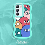 V&auml;rvitud muster Big Wave Edge pehme silikoon materjal Macaron telefoni &uuml;mbris p&otilde;rutuskindel kaitsev kummist korpus OnePlus Vivo Motorola Moto jaoks Vivo Y21G roosa