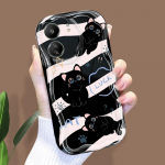 Armas koomiksimustriga kreemja tekstuuriga korpus, lainelise servaga pehme silikoonkaanega telefoni&uuml;mbris Xiaomi Redmi jaoks Redmi 9T must