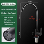 Roostevabast terasest p&ouml;&ouml;rlev k&ouml;&ouml;gisegisti kuuma ja k&uuml;lma veega, kaheotstarbeline high-he large curved; With 80 water inlet pipe must