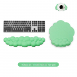 Cloud Wrist Rest Memory Foam Mouse & Keyboard Pad | Libisemiskindel kontori randmetugi Three-piece set roheline